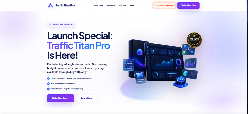 Sample launch-deal page generated by PromoAgent AI